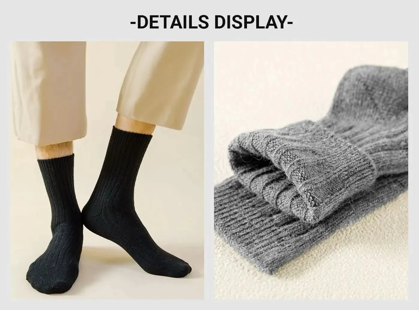 FitVille Men's Classic Cotton Crew Socks 3-Pair Bundle