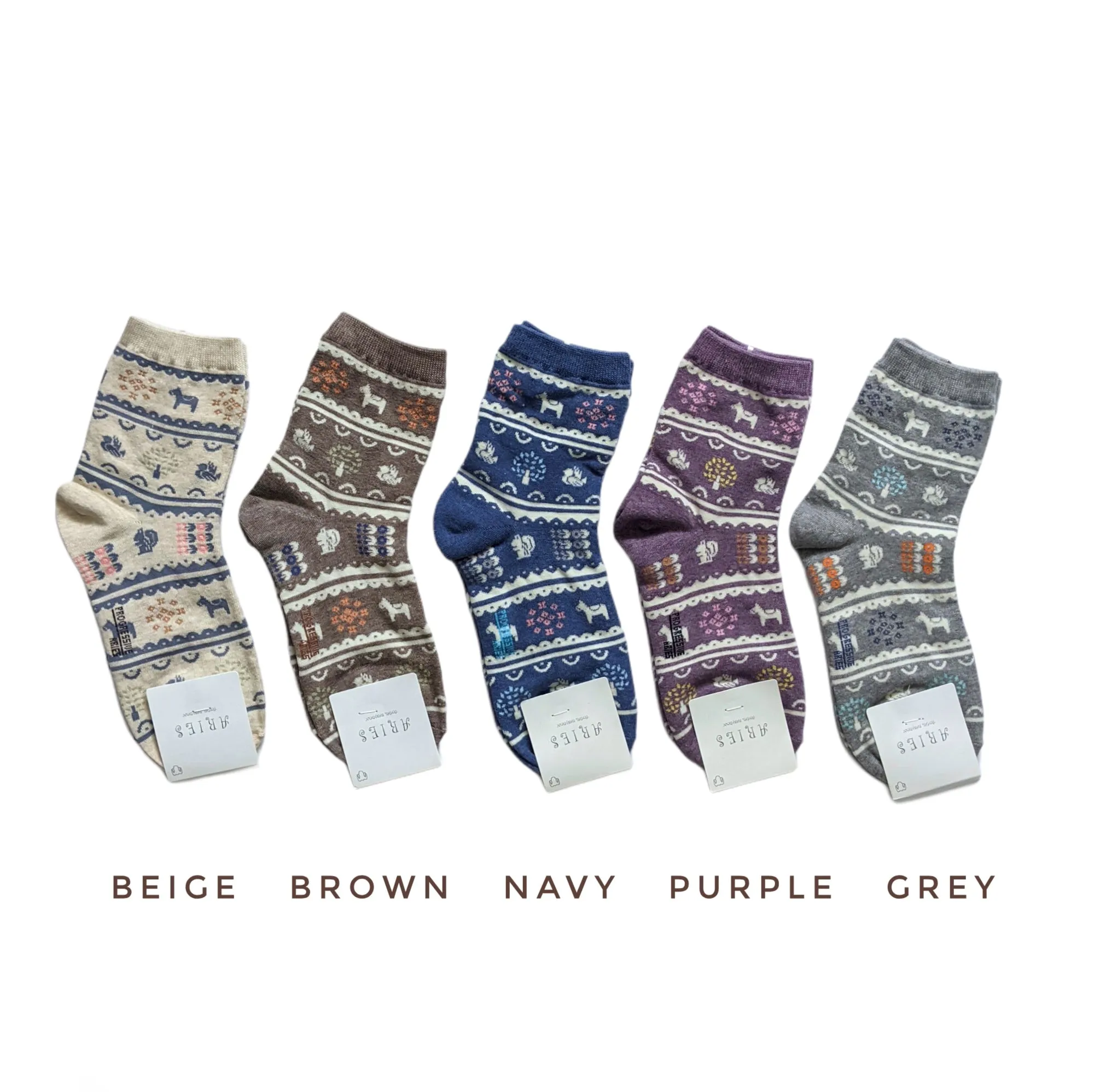Flora and Fauna Women Long socks | Blue Socks | Cotton Socks | Colorful Socks | Soft Socks | Long Socks