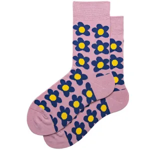 Floral Pink Casual Cotton Socks