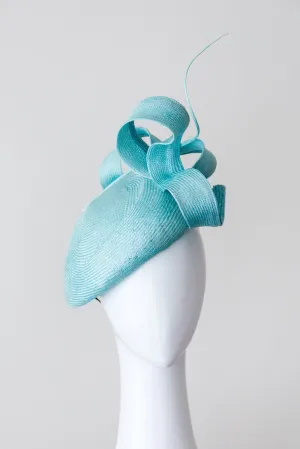 GABI: Pale Blue Beret with Swirls