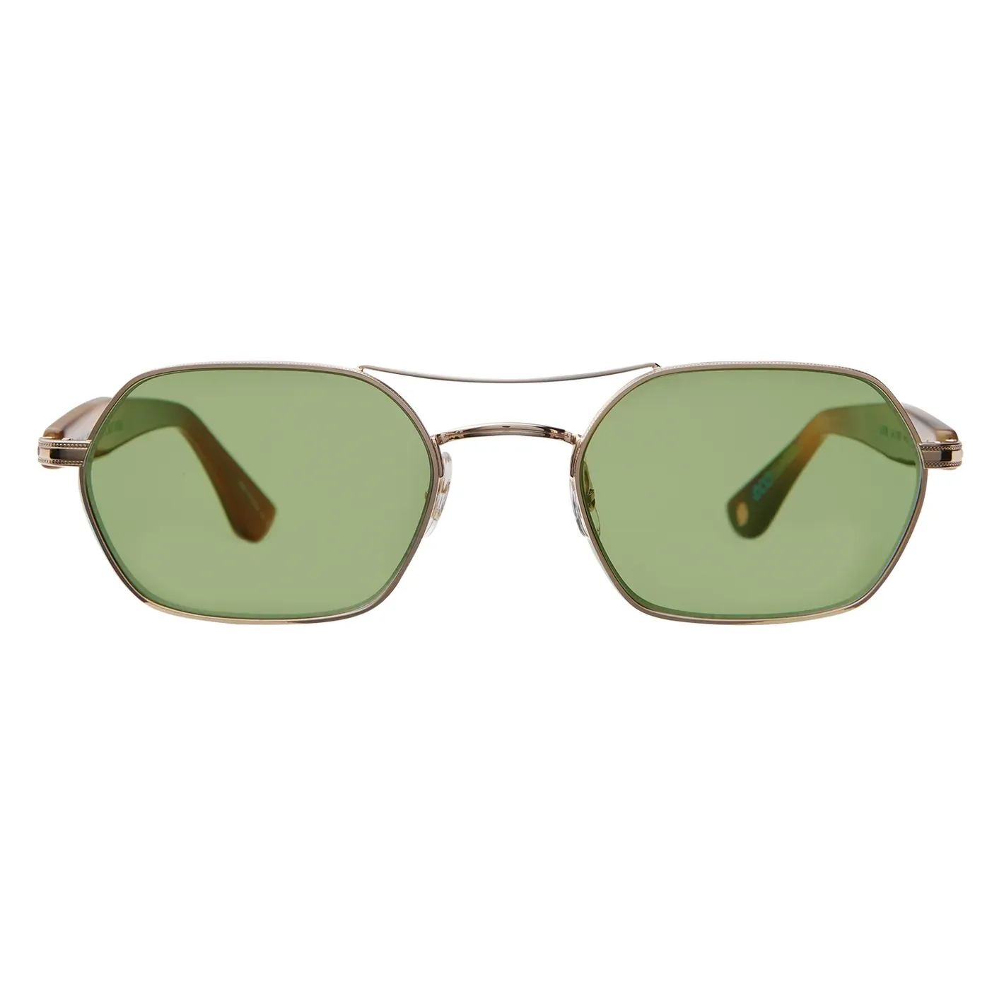 Garrett Leight - "GOLDIE" Sunglasses in Gold/Bio Blonde Tortoise Frames w/ Palm Lenses