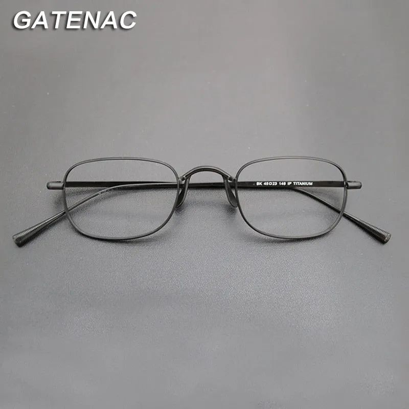 Gatenac Unisex Full Rim Square Titanium Frame Eyeglasses Gxyj708