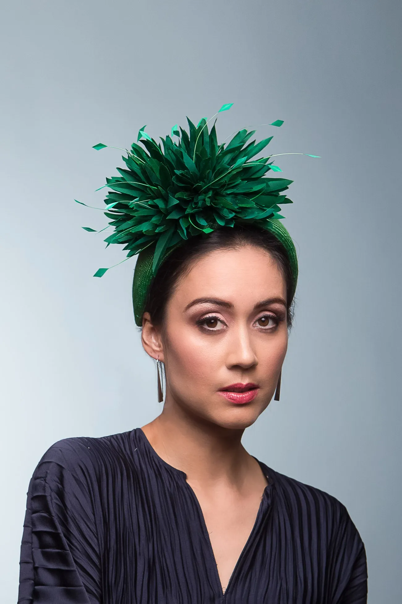 Green Chrysanthemum Low Headband