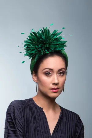 Green Chrysanthemum Low Headband
