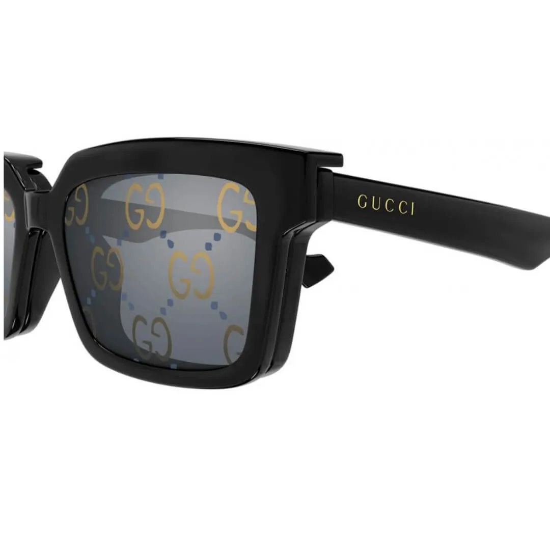 Gucci GG1543S 001 Men’s Sunglasses - Black Frame, Transparent Lenses