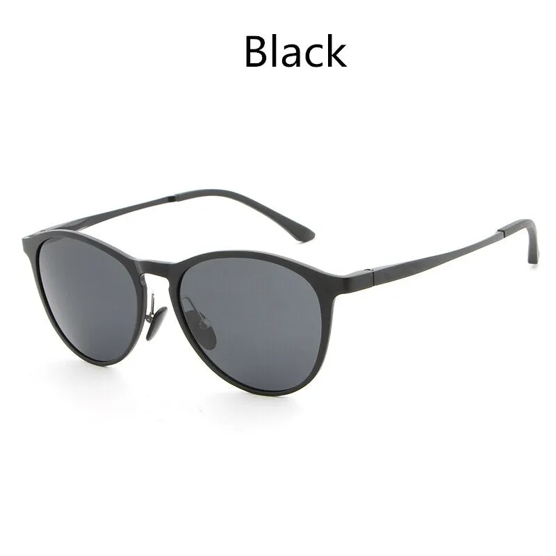 Hdcrafter Unisex Full Rim Oval Round Aluminum Frame Polarized Sunglasses L6625
