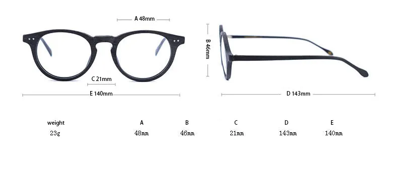 Hdcrafter Unisex Full Rim Round Wood Frame Eyeglasses Ps6089