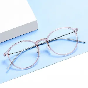 Hotony Unisex Full Rim Round Tr 90 Alloy Eyeglasses 5825m