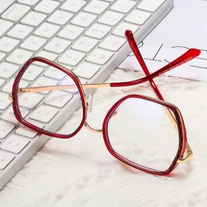 Hotony Women's full Rim Irregular Square 95329 Eyeglasses 95329
