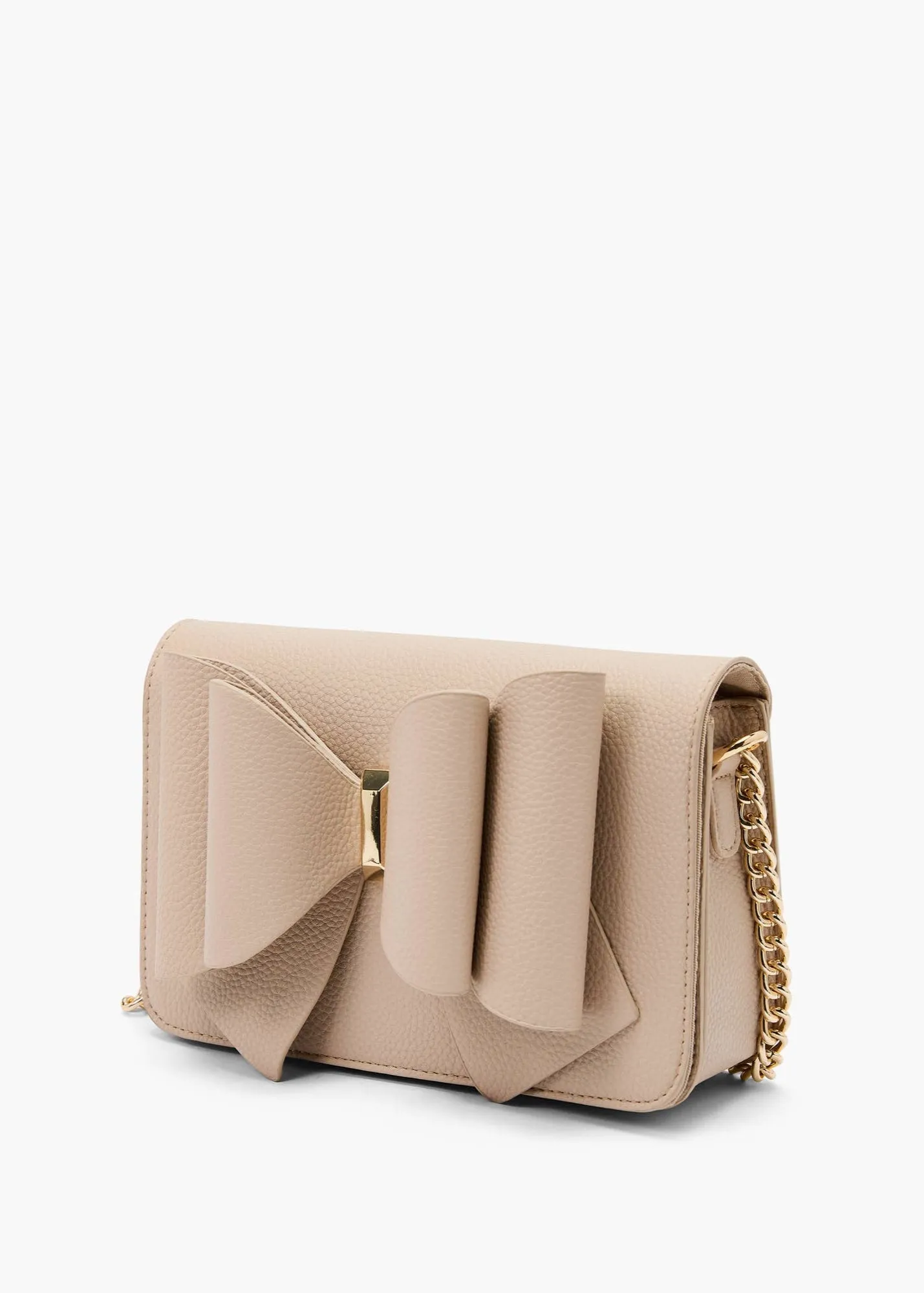 Jane Overflap Bow Crossbody: Beige