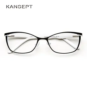 Kansept Women's Full Rim Cat Eye Acetate Alloy Eyeglasses 7560
