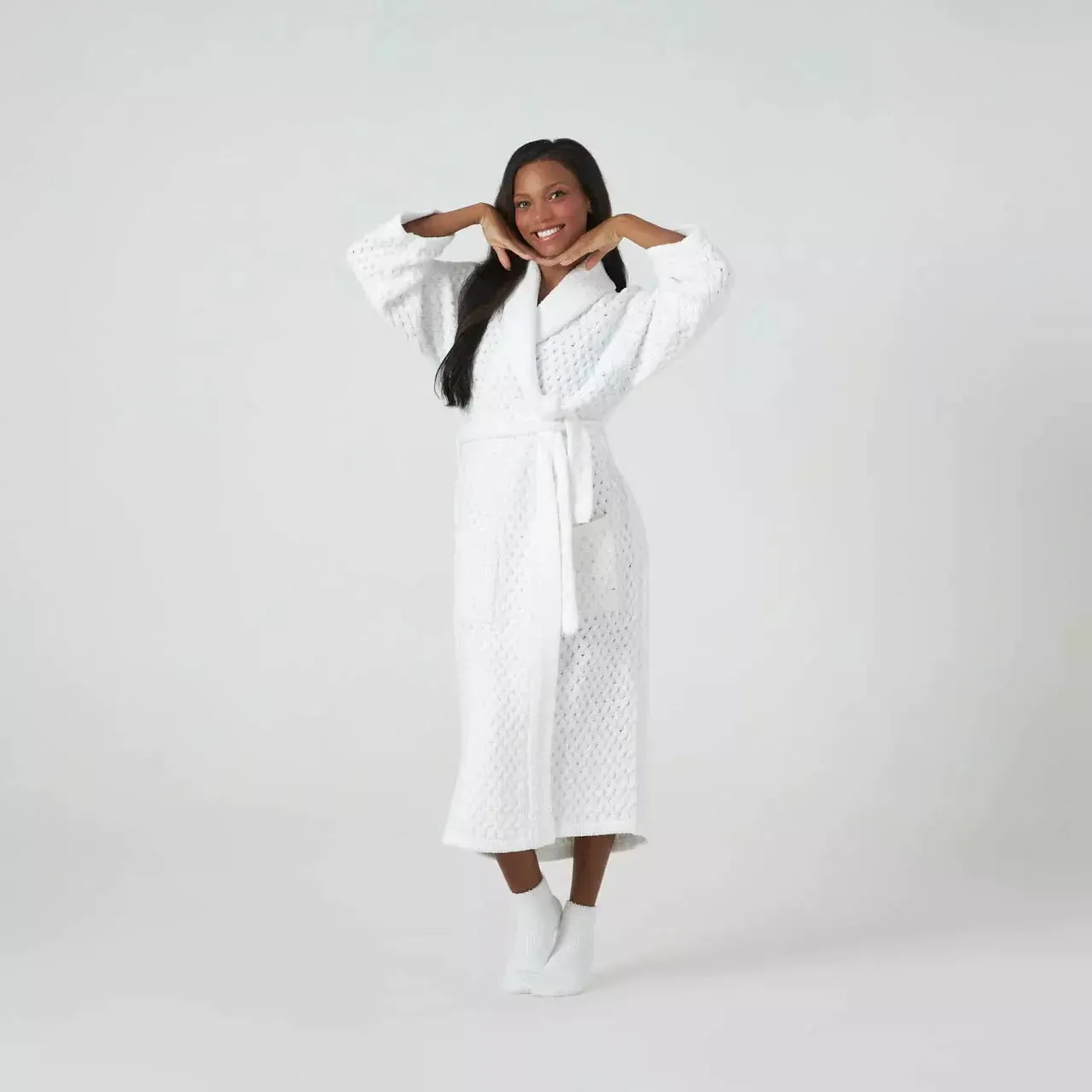 Kashwere Ultra Soft White Plush Spa Socks