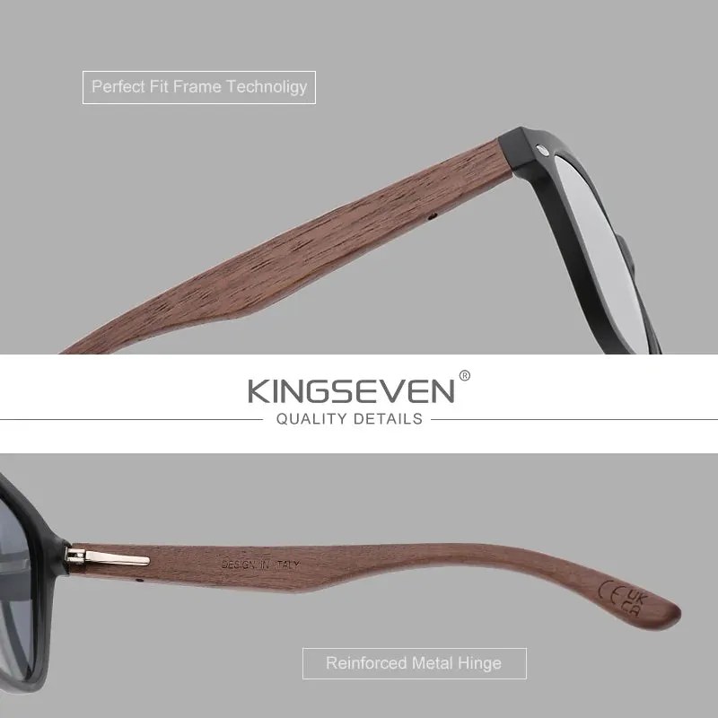KINGSEVEN Wooden Sunglasses Polarized UV400 Cat Eye Frames