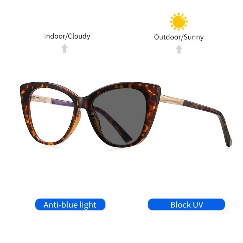 Kocolior Unisex Full Rim Cat Eye Alloy Acetate Hyperopic Reading Glasses 2097