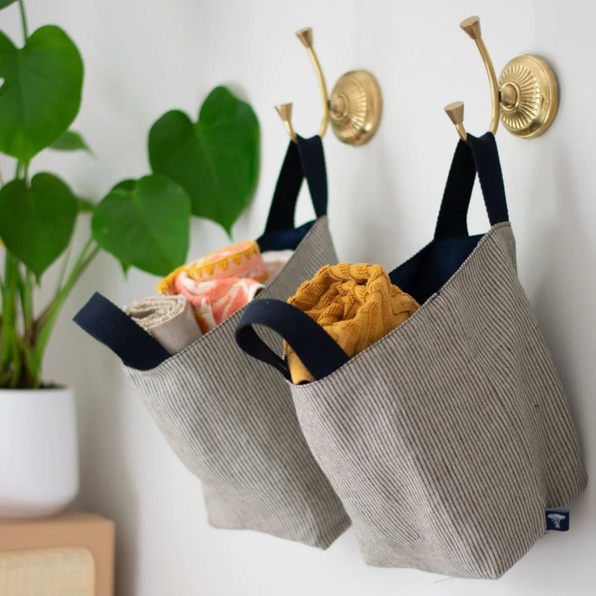 Large Fabric Storage Pot with Handles
