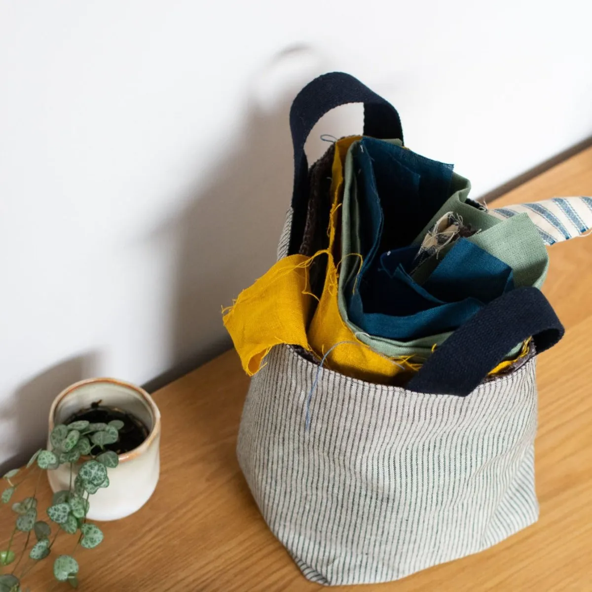 Large Fabric Storage Pot with Handles