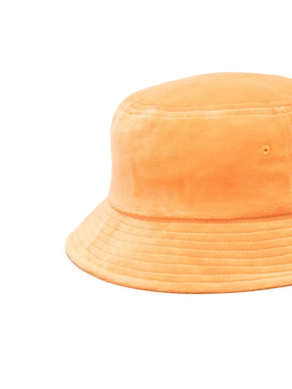 logo-embroidered cotton velvet bucket hat