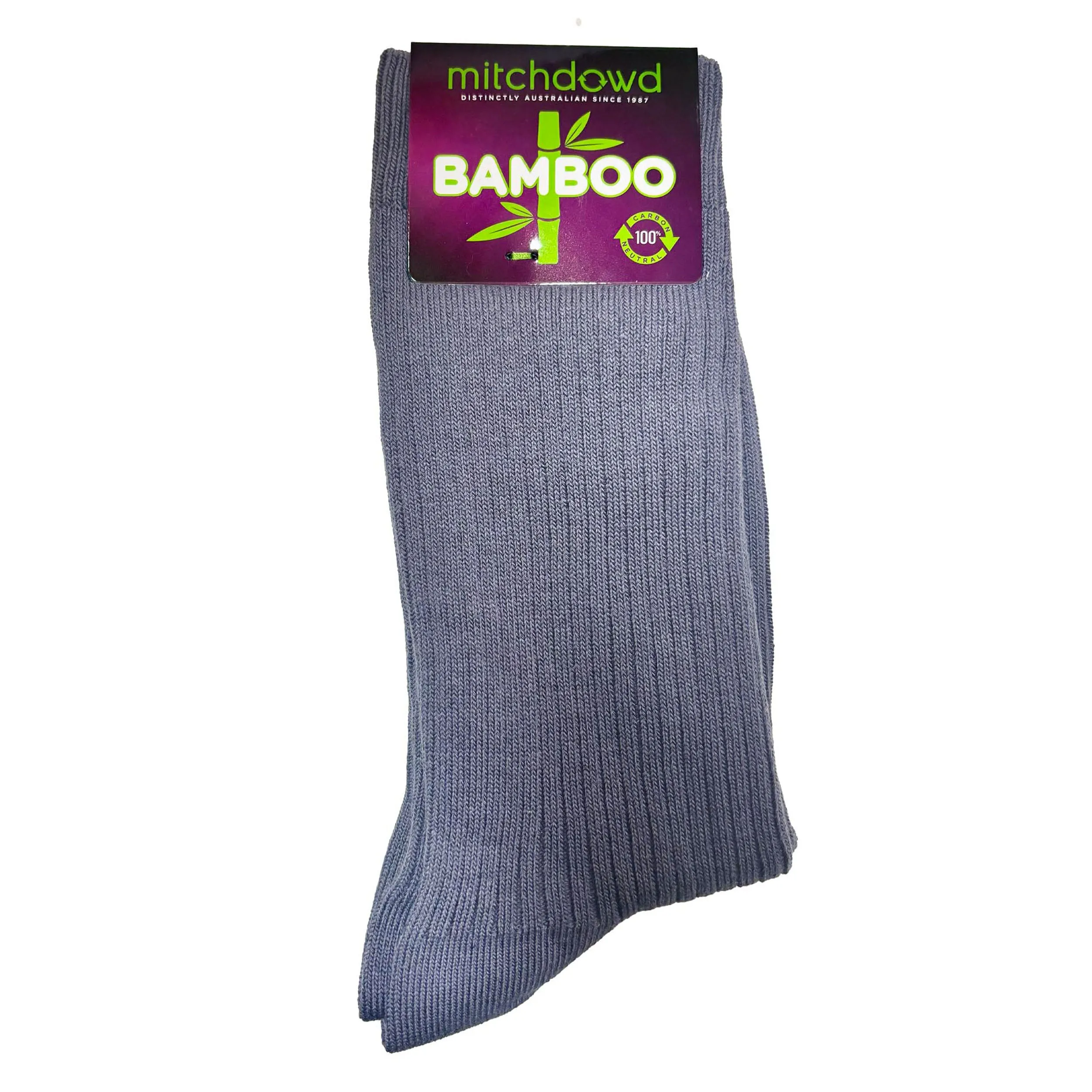 Men's Bamboo Rib Crew Socks - Denim