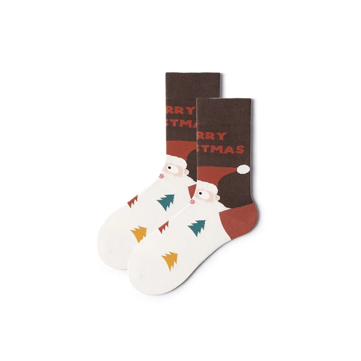 Merry Christmas All-season Unisex 5pcs Crew Socks Set