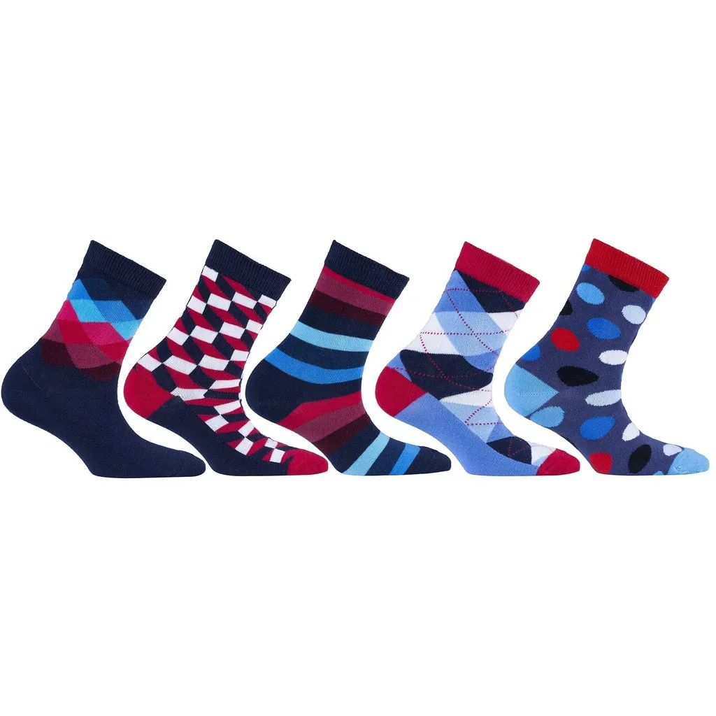 Mix 9028 5-Pair Kid's Crew Dress Socks