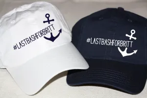 Nautical Bachelorette Party hats hashtag anchor vintage washed