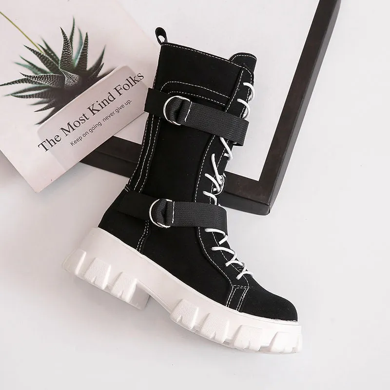Net Celebrity Skinny Casual Inner Increase All-match Female Boots | Brodtica.com