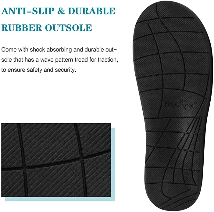 New Orthotic Slippers with Arch Support for Plantar Fasciitis Pain Relief, Comfortable Orthopedic Clog House Shoes with Indoor Outdoor Anti-Skid Rubber, Men's Sz 8-8.5, Women's 10-10.5