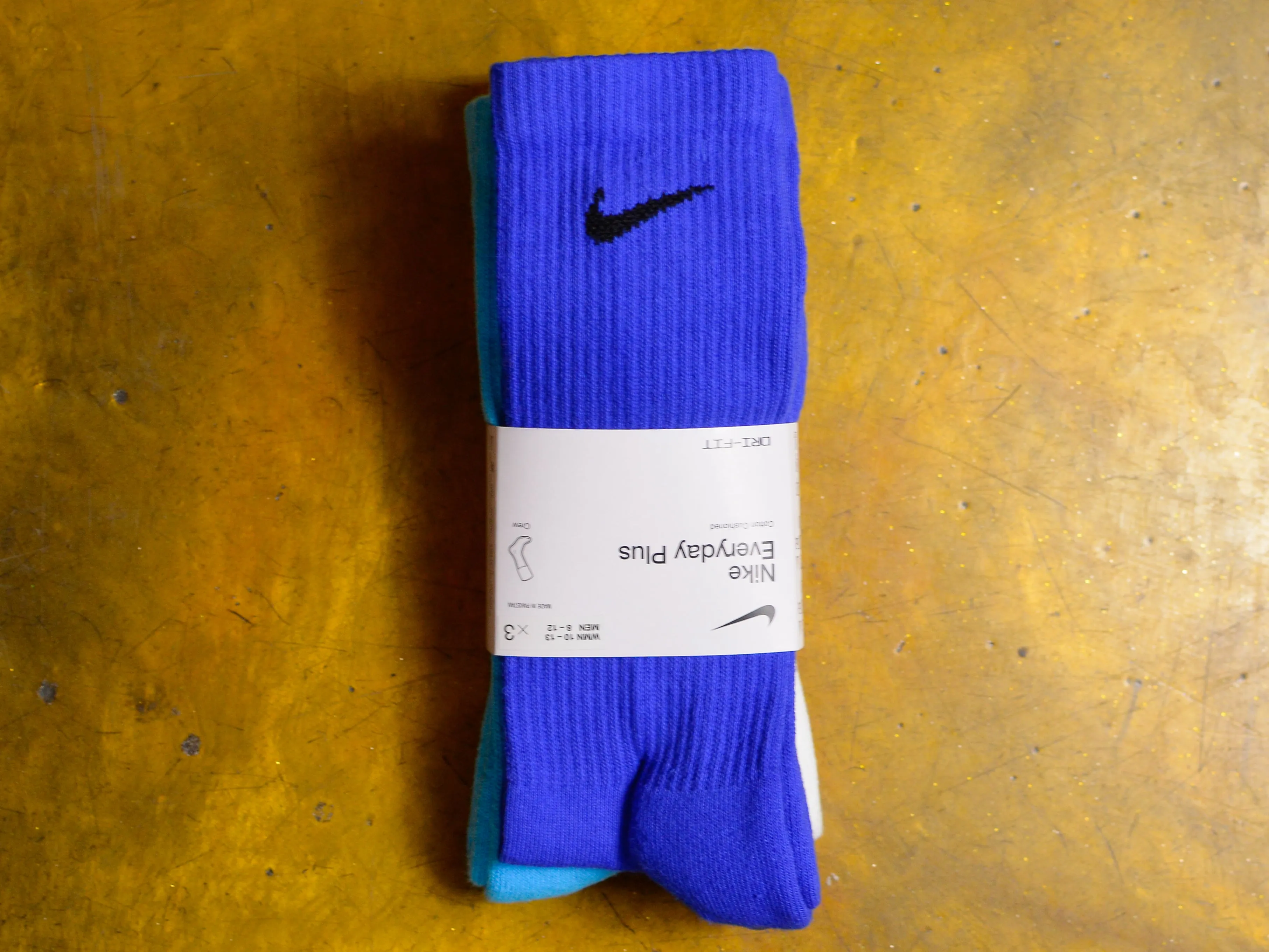 Nike Everyday Cushioned Crew Socks 3pk - Royal / Light Blue / White