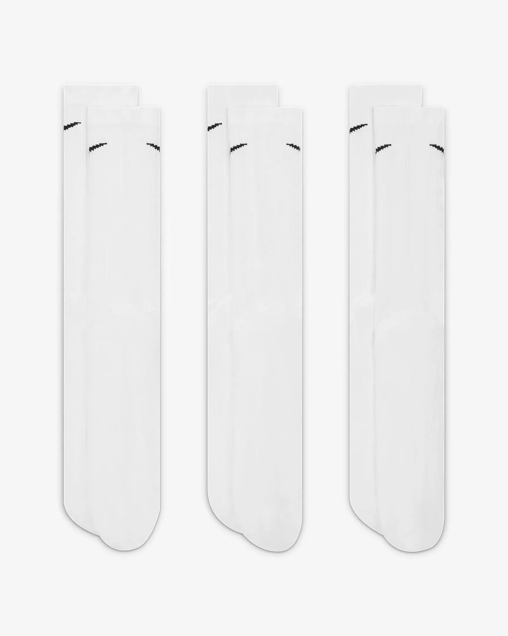 Nike "Everyday Plus" Cushioned Training Crew Socks (3 Pairs) - White