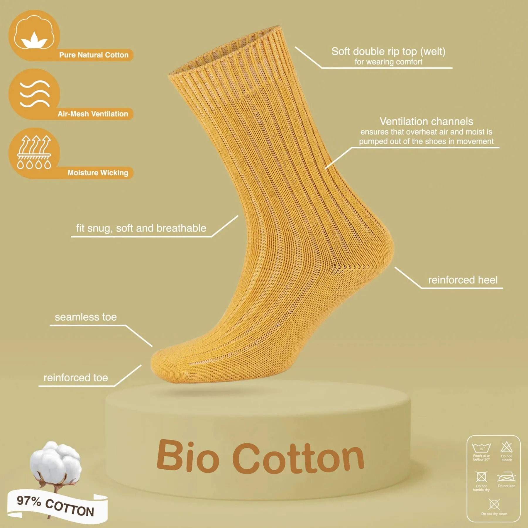 Organic Cotton Unisex Socks