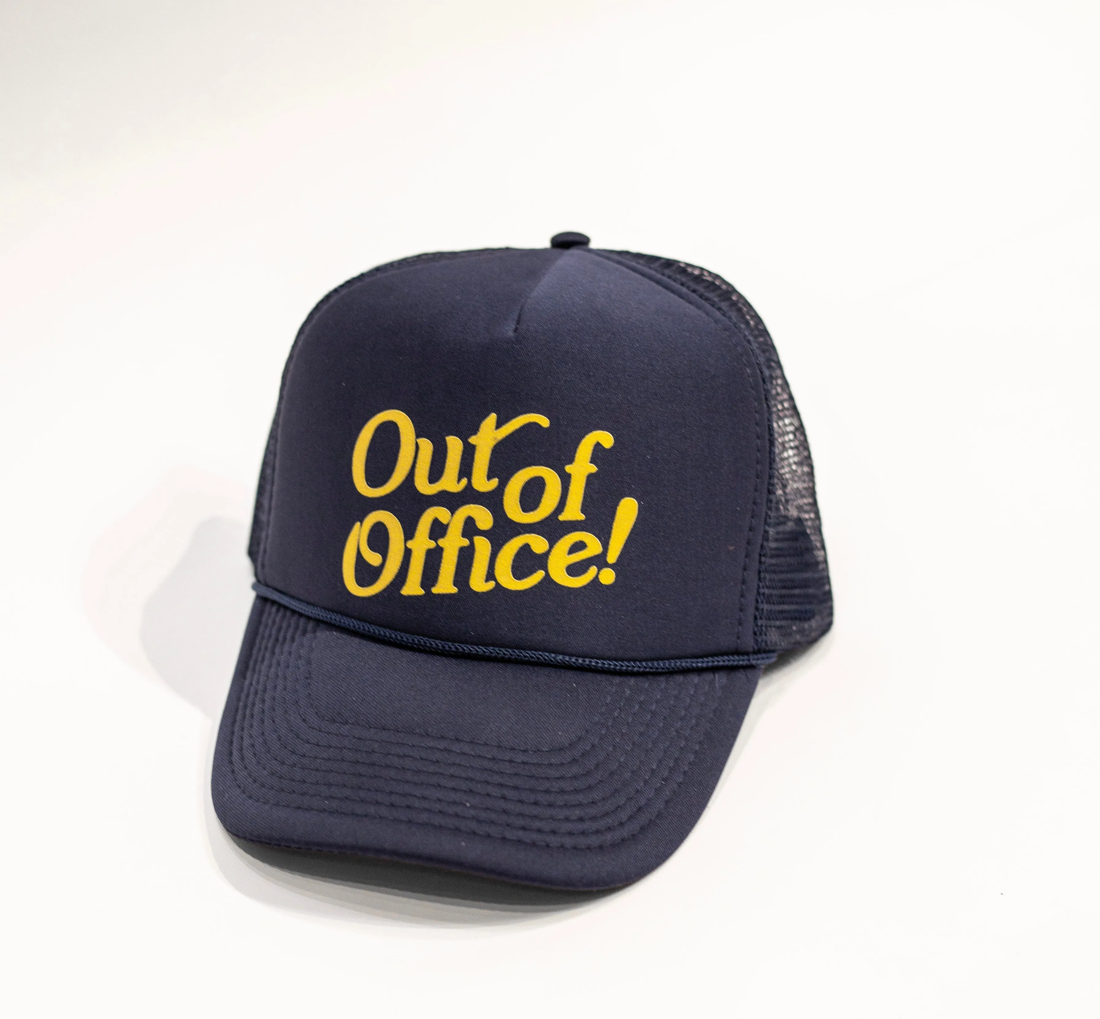 Out of Office Trucker Hat (Navy  Yellow)