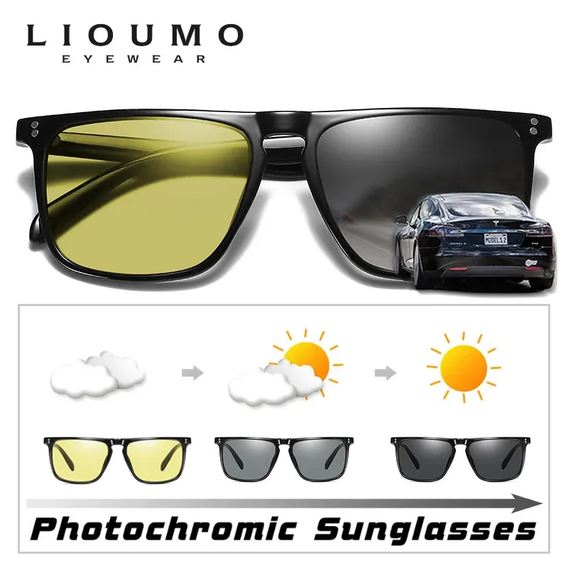 Photochromic Polarized Sunglasses for Day and Night Driving
