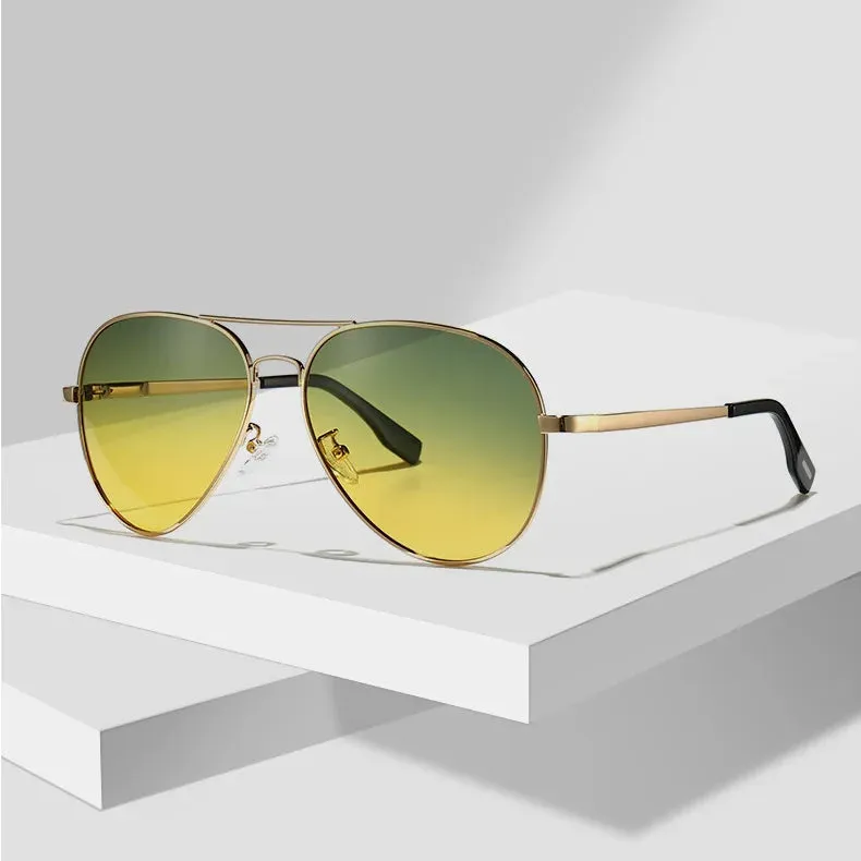 Pilot Sunglasses Fashion Unisex Polarised Day Night Driving Glasses