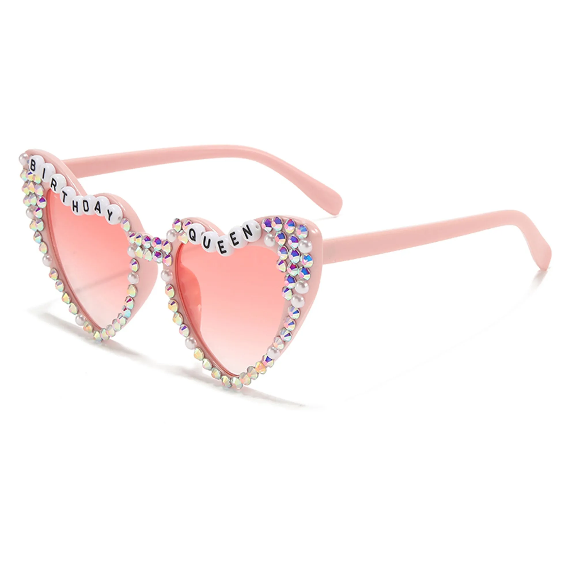 Pink Birthday Queen Rhinestone Sunglasses, 1 Count
