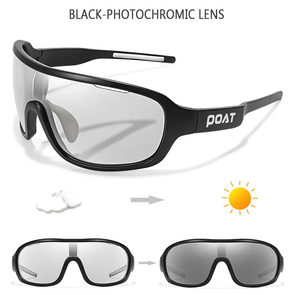 POAT BRAND Polarized  Photochromic Men Women Eyewear Sports Outdoor Road Cycling  Cycling Fishing Sunglasses Male Bike Glasses