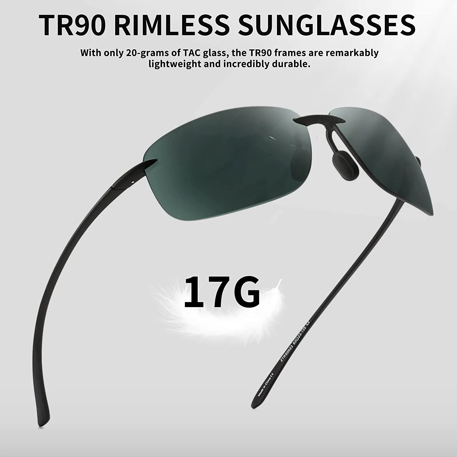 Polarised Wrap Around Rimless Unbreakable Frame Sport Sunglasses