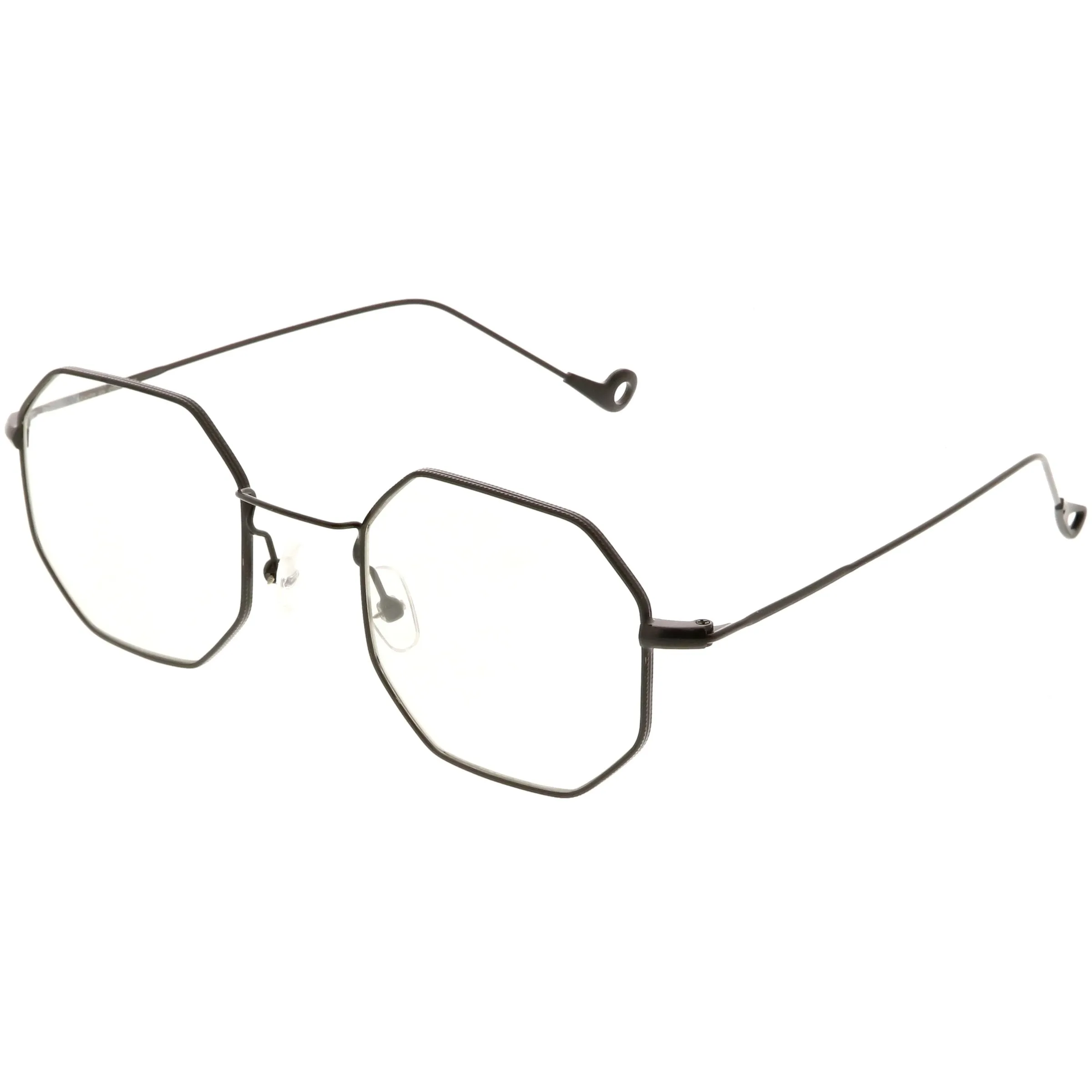 Premium Retro Geometric Octagon Clear Lens Glasses C494