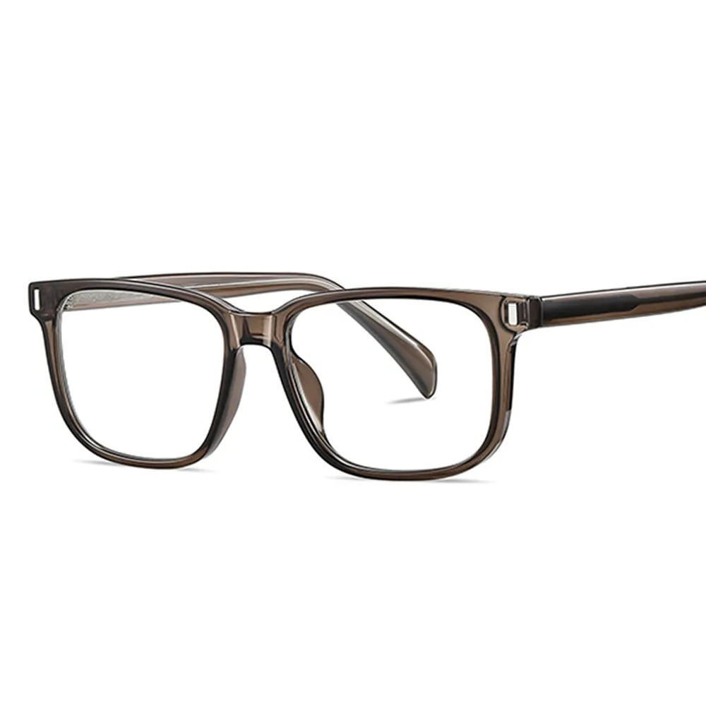 Ralferty Men's Full Rim Square Tr 90 Acetate Eyeglasses With Clip On Polarized Sunglasses D7201