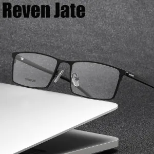 Reven Jate Unisex Full Rim Square Titanium Eyeglasses P9850
