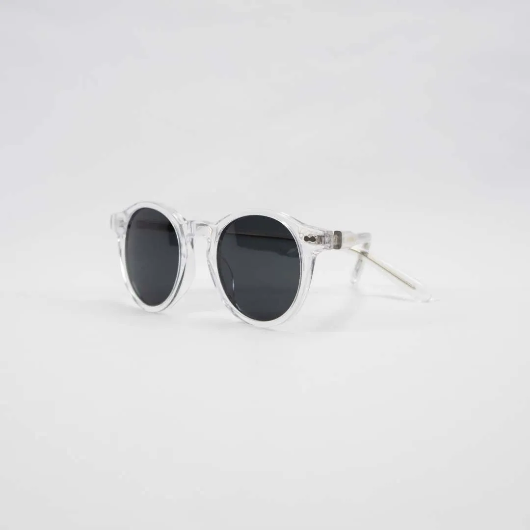 Round Clear Frame with Polarized Lenses - OS Sunglasses
