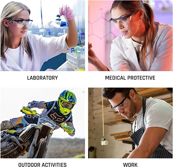 Safety Glasses Industrial Goggles with Anti-fog Lens, Clear Safety glasses with Anti-Scratch Lens Goggles Inside Eyeglasses