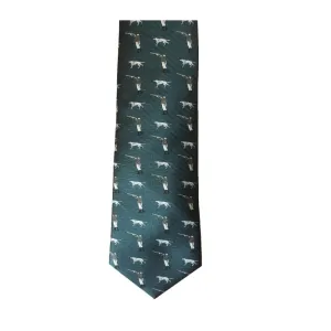 Shooter & Dog 100% Silk Tie in Green