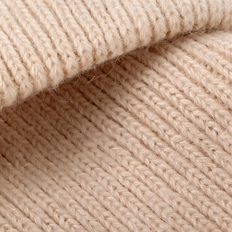 Slouchy Solid-Colored Knitted Winter Beanie Hats