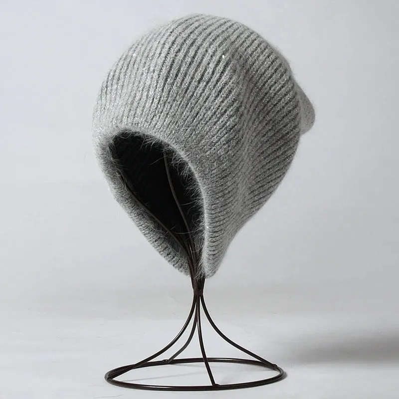 Slouchy Solid-Colored Knitted Winter Beanie Hats