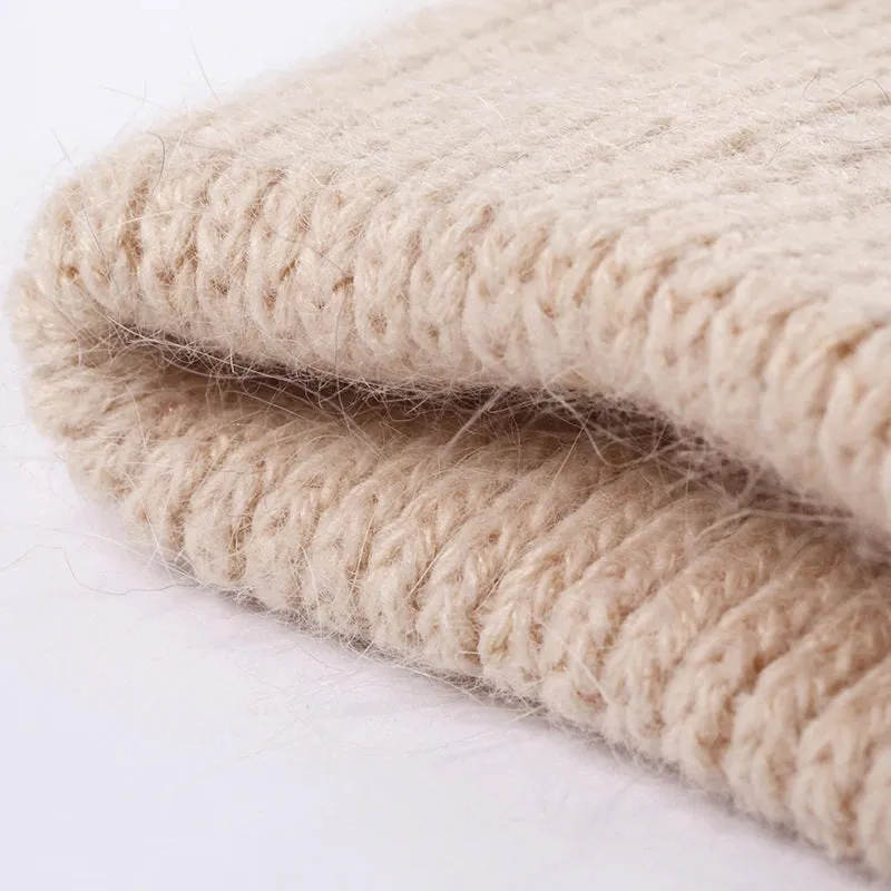 Slouchy Solid-Colored Knitted Winter Beanie Hats