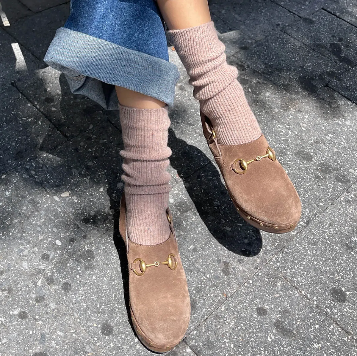 Snow Adult Socks in Mauve by Le Bon Shoppe