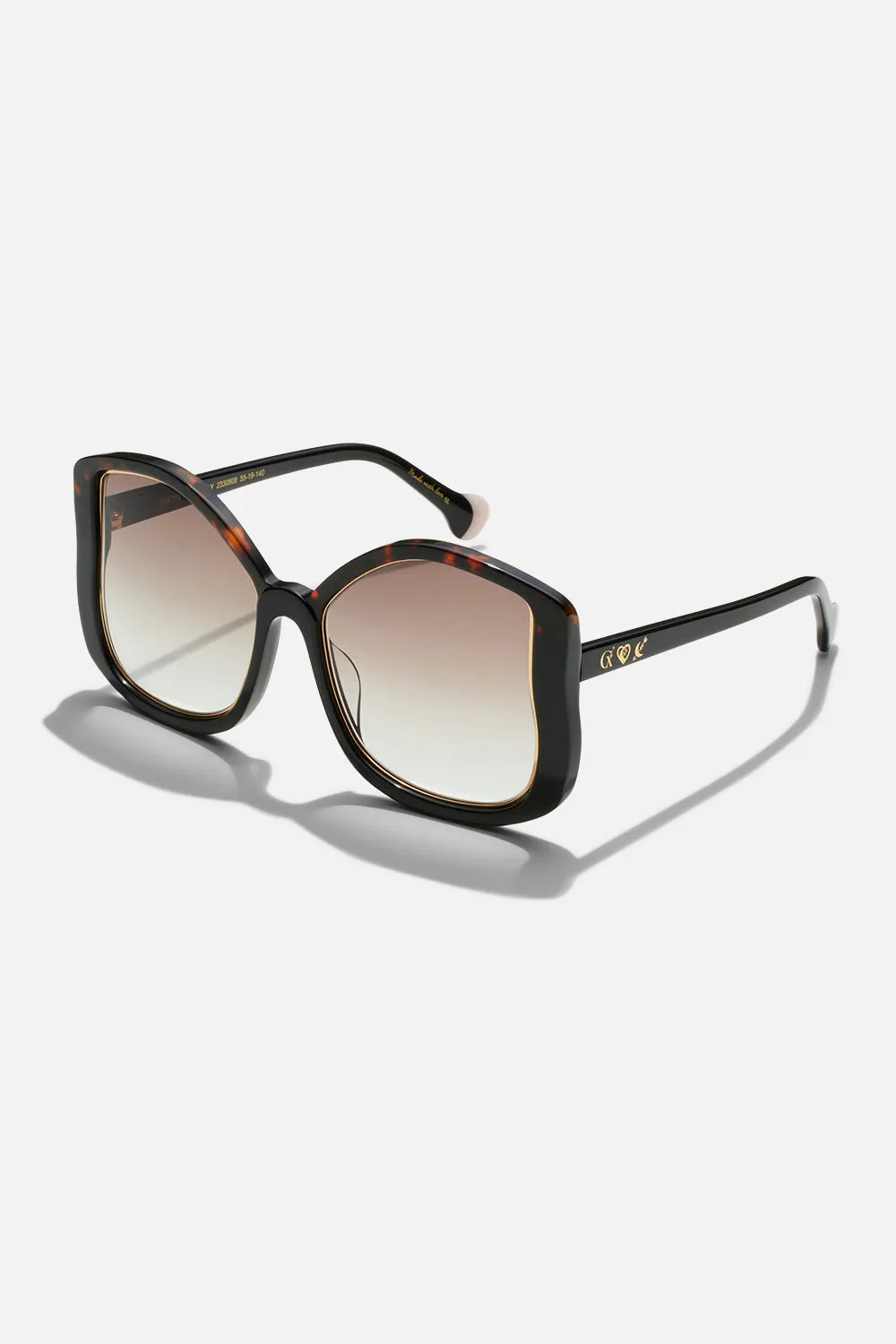 SOCIAL BUTTERFLY SUNGLASSES DARK TORT / BLACK
