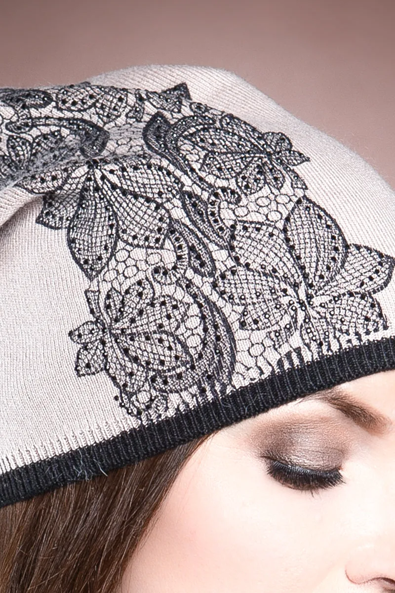 Sofia Embroidered Beanie Hat