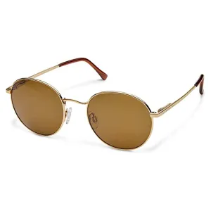 Suncloud Unisex Gold Frame Brown Lens Polarized Bridge City Sunglasses - 205300J5G51HB