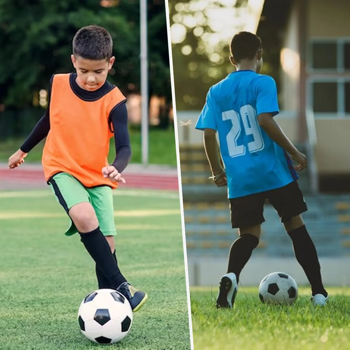 Supersox Unisex Kid’s Football Socks - Knee Length Socks with Cushioned Sole, Odour Free & Superior Grip Uniform Stockings for Football/Soccer, Pack of 2 (Navy & Black)